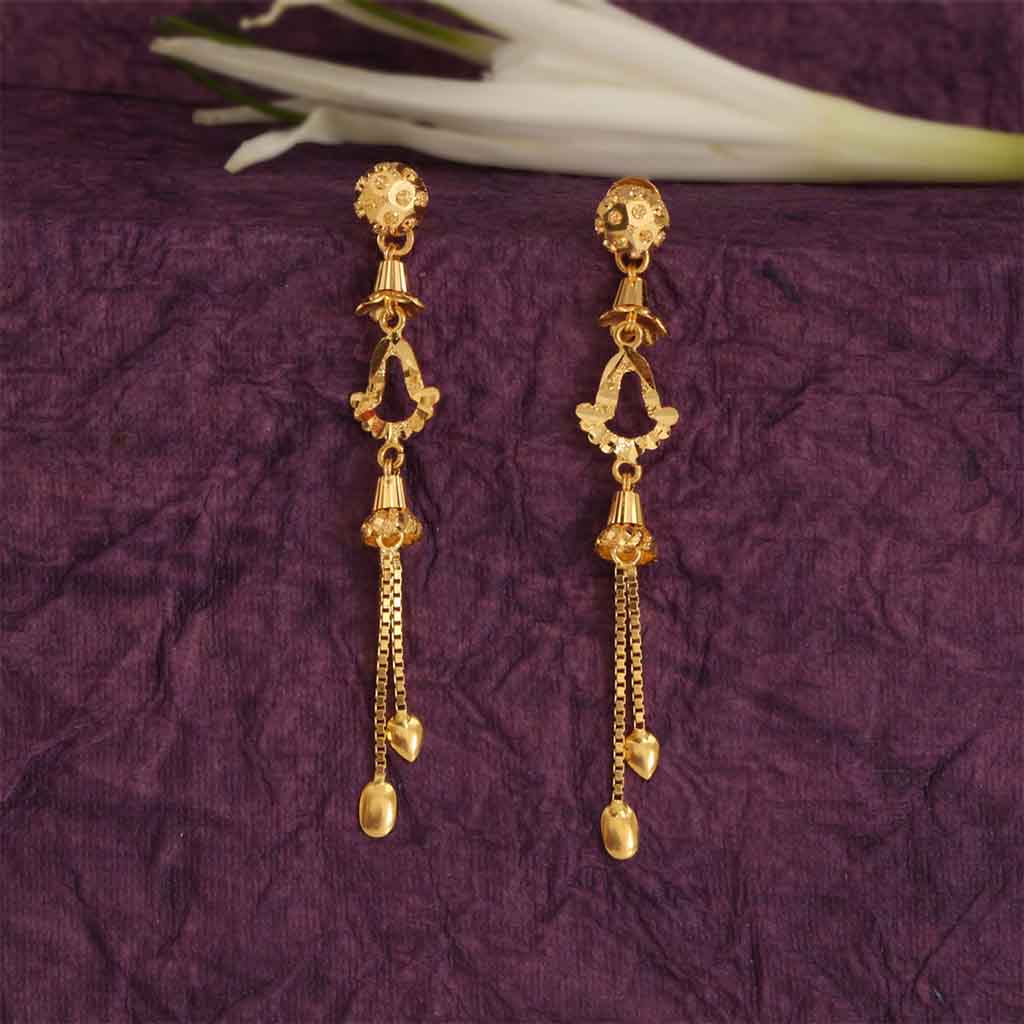 Gold Teardrop Crystal Mini Chandelier Earrings | Classy Women Collection